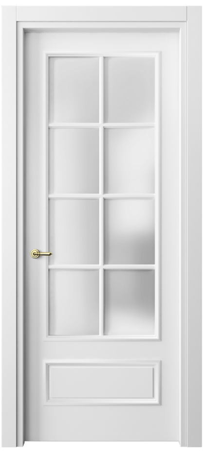 Межкомнатная дверь Paris 8112 Матовый белоснежный Сатинированное стекло Цена 61599 ₽| Volhovec