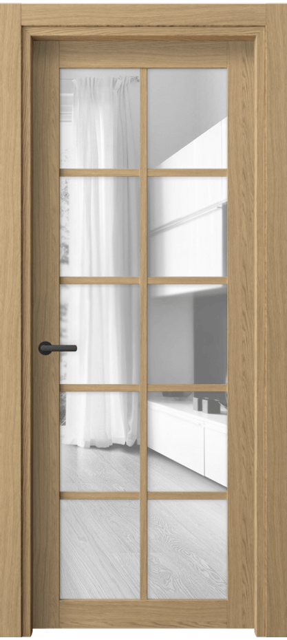 Межкомнатная дверь Neo 2106 Жемчужный дуб Прозрачное стекло, триплекс Цена 30959 ₽ | Volhovec