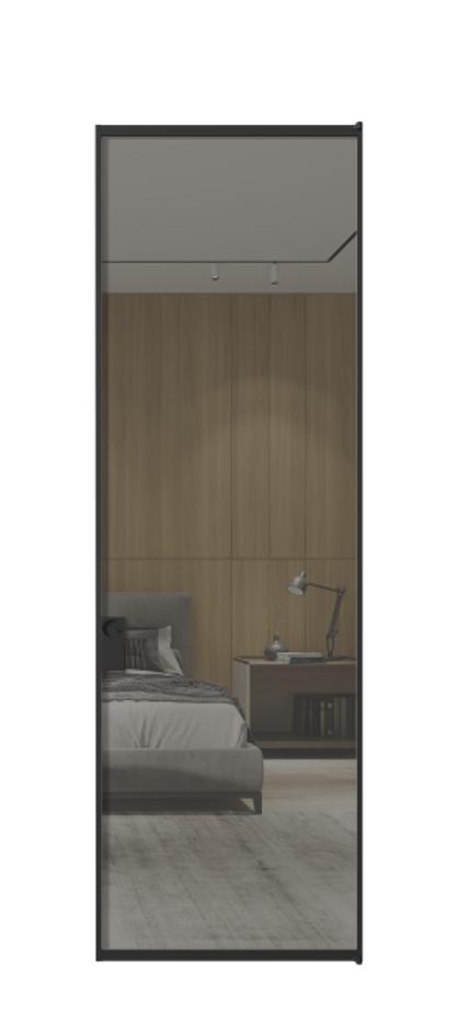 Алюминиевая дверь АЛПЛ040.01 Алюминий Черный Рефлективное серое стекло "Stopsol", калёное Цена 141270  | Volhovec