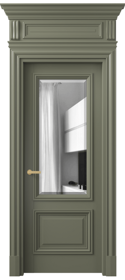 Межкомнатная дверь Antique 7302 Бук оливковый тёмный Двустороннее зеркало с фацетом, триплекс Цена 169609 ₽ | Volhovec