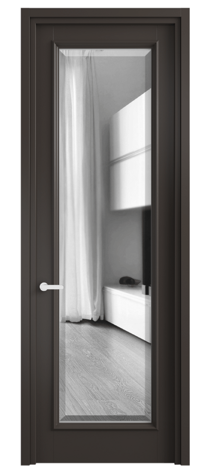 Межкомнатная дверь Шарм 6702 Матовый антрацит Двустороннее зеркало с фацетом, триплекс Цена 100899 ₽ | Volhovec