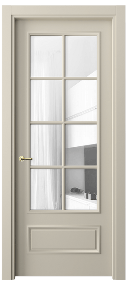 Межкомнатная дверь Paris 8112 Матовый бежево-серый Прозрачное стекло Цена 61599 ₽| Volhovec