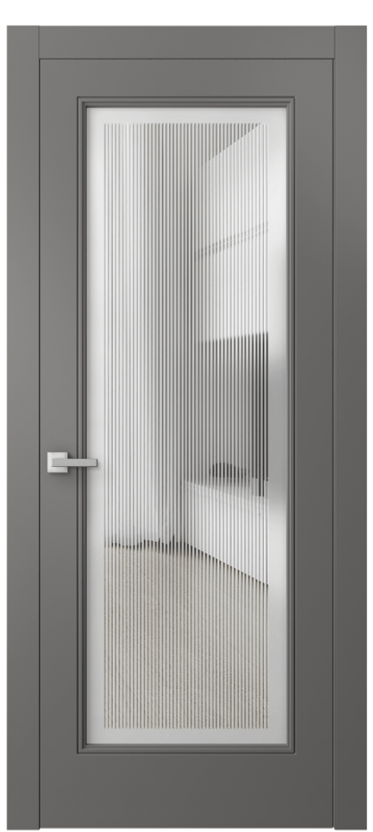 Межкомнатная дверь Linea 8300 Матовый классический серый Сатинированное с гравировкой "Каннелюры", триплекс Цена 66959 ₽ | Volhovec