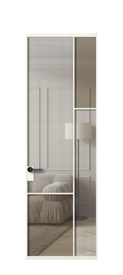 Дверь межкомнатная Mosaic АЛПЛ041.12 Алюминий пудровый белый Декоративное стекло с сеткой "Mesh silver", триплекс, 6 мм + Прозрачное бронзовое стекло, триплекс Без короба АПБЛ Цена 171870 Стоимость комплекта двери включает:
1. Полотно (600/650/700/750/800/850/900/950*2000-2400 мм).
2. Короб
3. Комплект фурнитуры (2 торцевые петли и магнитный замок с ответной планкой). Фабрика дверей Волховец 8 (800) 551 43 19 Межкомнатная дверь Mosaic АЛПЛ041.12 Алюминий пудровый белый Декоративное стекло с сеткой "Mesh silver", триплекс, 6 мм + Прозрачное бронзовое стекло, триплекс Цена 171870 ₽ | Volhovec