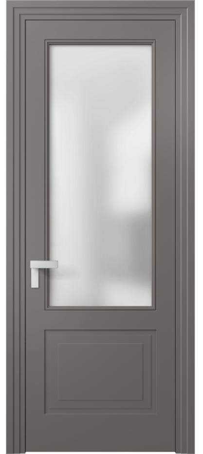 Дверь межкомнатная Rocca 8352 Матовый классический серый Сатинированное стекло Каскадный компланарный наличник МКЛС Цена 66319 ₽ Наличники уже входят в базовый комплект. Фабрика дверей Волховец 8 (800) 551 43 19 Межкомнатная дверь Rocca 8352 Матовый классический серый Сатинированное стекло Цена 66319 ₽ | Volhovec