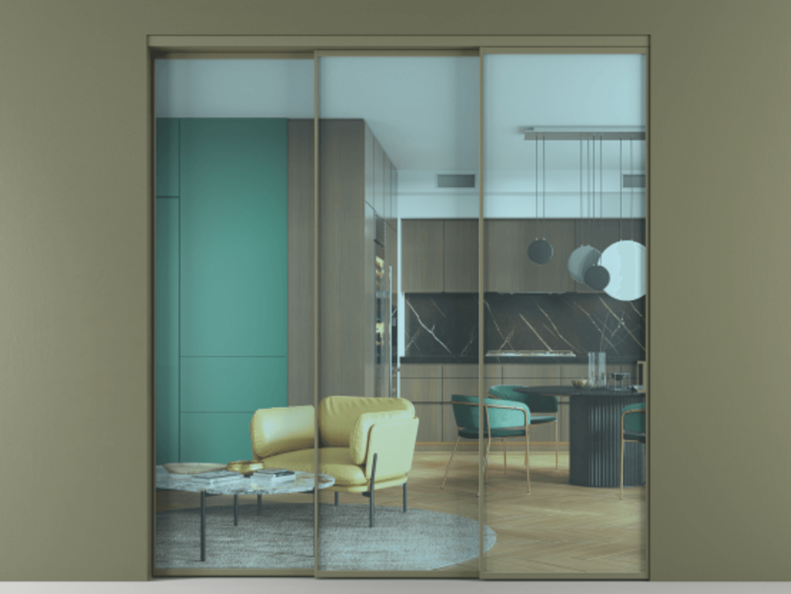 Перегородка Formato внутри проёма телескопик синхро 2 АЛПР 040.01 Алюминий оливковый тёмный Прозрачное голубое стекло, триплекс. Цена 331580 ₽ 1. Полотно 3 шт. (800/2100 мм)
2. Комплект установки раздвижной системы
3. Базовый комплект фурнитуры
4. Комплект фурнитуры телескопик синхро-2
5.Ручка RONDO
. Фабрика дверей Волховец 8 (800) 551 43 19 Перегородка Formato внутри проёма телескопик синхро 2 АЛПР 040.01 Алюминий оливковый тёмный Прозрачное голубое стекло, триплекс Цена 331580 ₽ | Volhovec