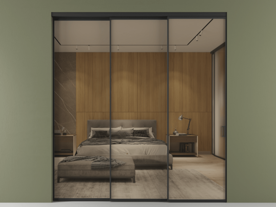 Перегородка Formato внутри проёма телескопик синхро 2 АЛПР 040.01 Алюминий Черный Рефлективное бронзовое стекло "Stopsol", калёное. Скрытый короб ЧЕР Цена 379900 ₽ 1. Полотно 3 шт. (800/2100 мм)
2. Комплект установки раздвижной системы
3. Базовый комплект фурнитуры
4. Комплект фурнитуры телескопик синхро-2
5.Ручка RONDO
. Фабрика дверей Волховец 8 (800) 551 43 19 Перегородка Formato внутри проёма телескопик синхро 2 АЛПР 040.01 Алюминий Черный Рефлективное бронзовое стекло "Stopsol", калёное Цена 379900 ₽ | Volhovec