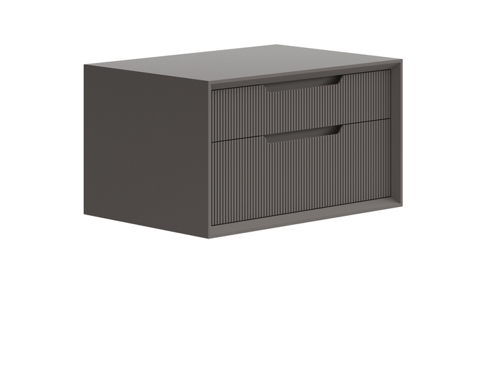 Мебель Тумба подвесная прикроватная Velvet 2 ящика. Цвет Матовый антрацит. Материал Гладкая эмаль. Коллекция Тумба подвесная прикроватная Velvet 2 ящика. Картинка.