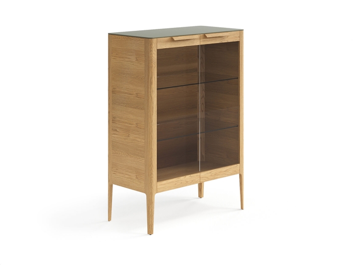Мебель Витрина Piega. Цвет Дуб пшеничный матовый. Материал Массив дуба матовый. Коллекция Витрина Piega. Картинка.