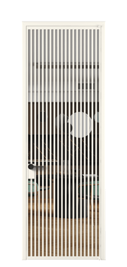 Дверь межкомнатная АЛПЛ040.06 АПБЛ Crystalvision. Цвет Алюминий пудровый белый. Материал Алюминий в эмали. Коллекция Formato. Картинка.