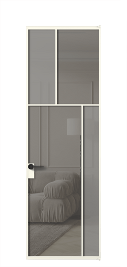 Межкомнатная дверь АЛПЛ041.23 АЖМ Серый сатин матовое + Серый прозрачное. Цвет Алюминий жемчужный. Материал Алюминий в эмали. Коллекция Mosaic. Фото. Дверь межкомнатная АЛПЛ041.23 АЖМ Серый сатин матовое + Серый прозрачное. Цвет Алюминий жемчужный. Материал Алюминий в эмали. Коллекция Mosaic. Картинка.