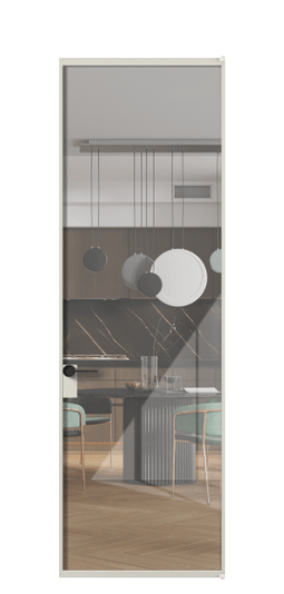 Дверь межкомнатная АЛПЛ040.01 АОС Алюминий облачно-серый Stopsol Clear прозрачное. Цвет Алюминий облачно-серый. Материал Алюминий в эмали. Коллекция Formato. Картинка.