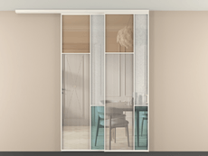 Перегородка Mosaic вдоль стены на потолок телескопик синхро 2