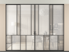 Перегородка Mosaic внутри проёма четырёхстворчатая со скрытым креплением в потолок