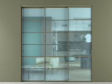 Перегородка Формато внутри проёма 3 створки с синхронным механизмом