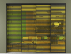 Перегородка Формато внутри проёма 4 створки с синхронным механизмом