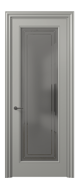 Дверь межкомнатная 8400 МНСР Серый сатин с гравировкой. Цвет Матовый нейтральный серый. Материал Гладкая эмаль. Коллекция Mascot. Картинка.