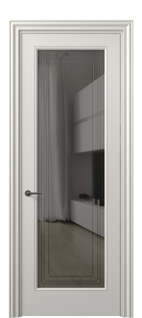 Дверь межкомнатная 8400 МСР Серое прозрачное стекло с гравировкой Маскот. Цвет Матовый серый. Материал Гладкая эмаль. Коллекция Mascot. Картинка.