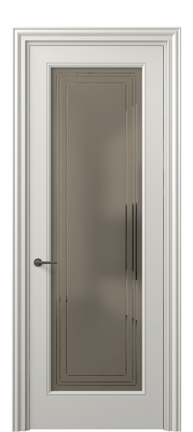 Дверь межкомнатная 8400 МСР Бронзовое сатинированное стекло с гравировкой Маскот. Цвет Матовый серый. Материал Гладкая эмаль. Коллекция Mascot. Картинка.