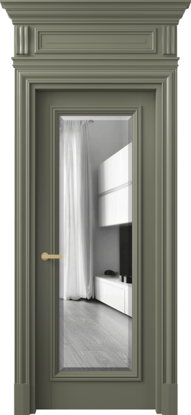 Дверь межкомнатная 7300 БОТ ДВ ЗЕР Ф. Цвет Бук оливковый тёмный. Материал Массив бука эмаль. Коллекция Antique. Картинка.