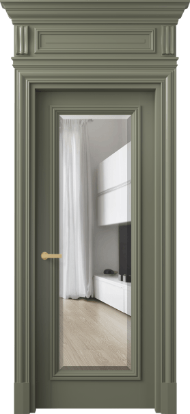 Дверь межкомнатная 7300 БОТ ПРОЗ Ф. Цвет Бук оливковый тёмный. Материал Массив бука эмаль. Коллекция Antique. Картинка.